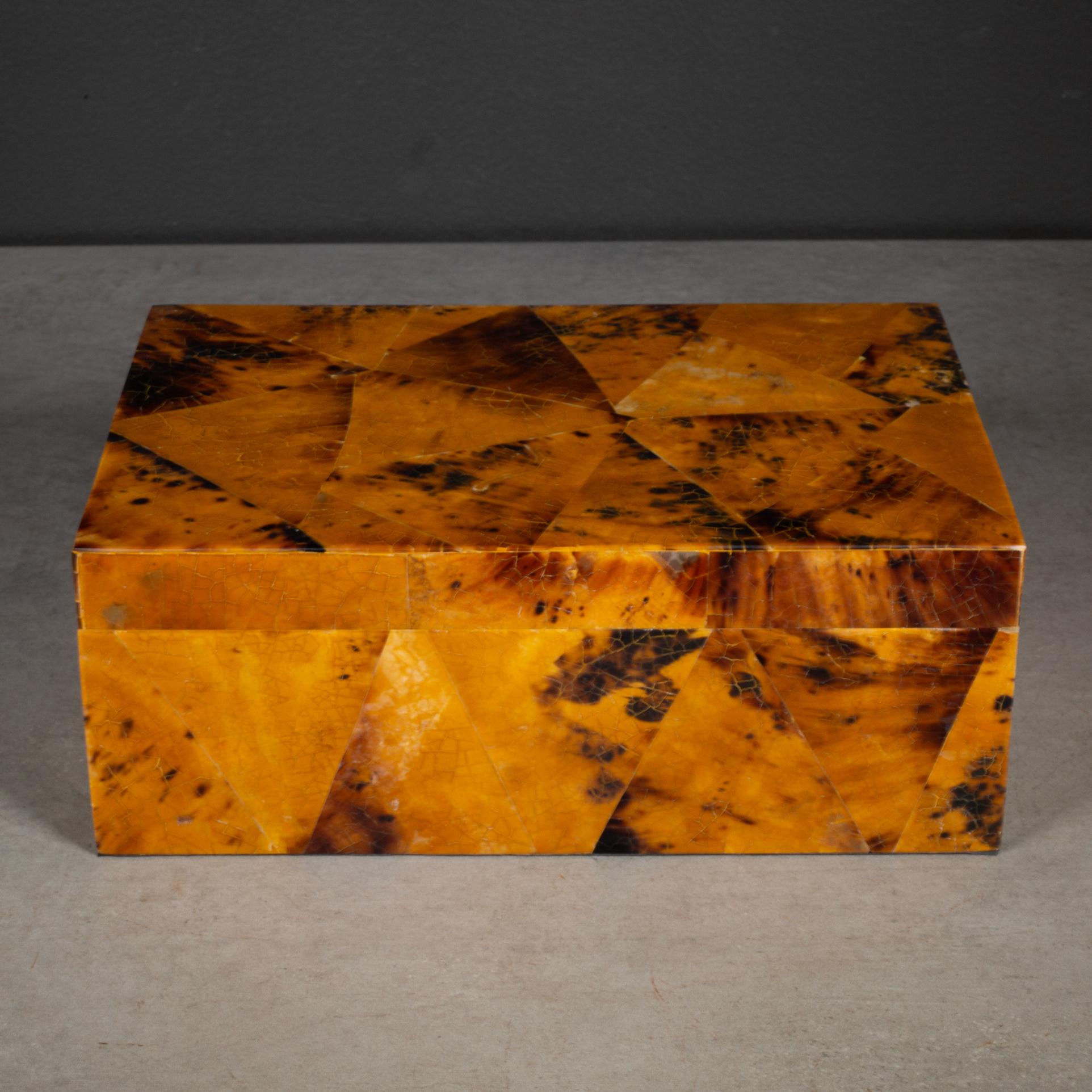 Faux Tortoise Shell Decorative Box In Good Condition For Sale In San Francisco, CA