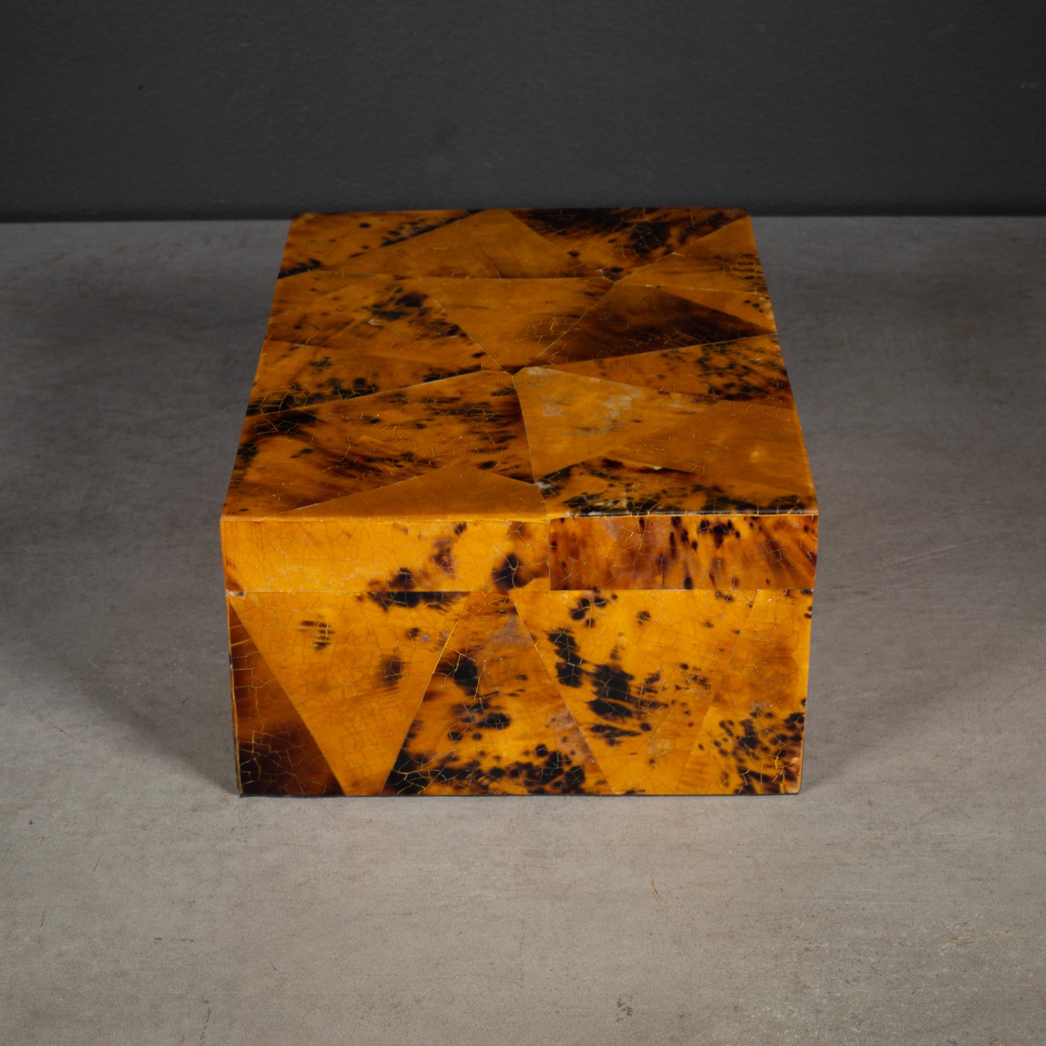 20th Century Faux Tortoise Shell Decorative Box For Sale