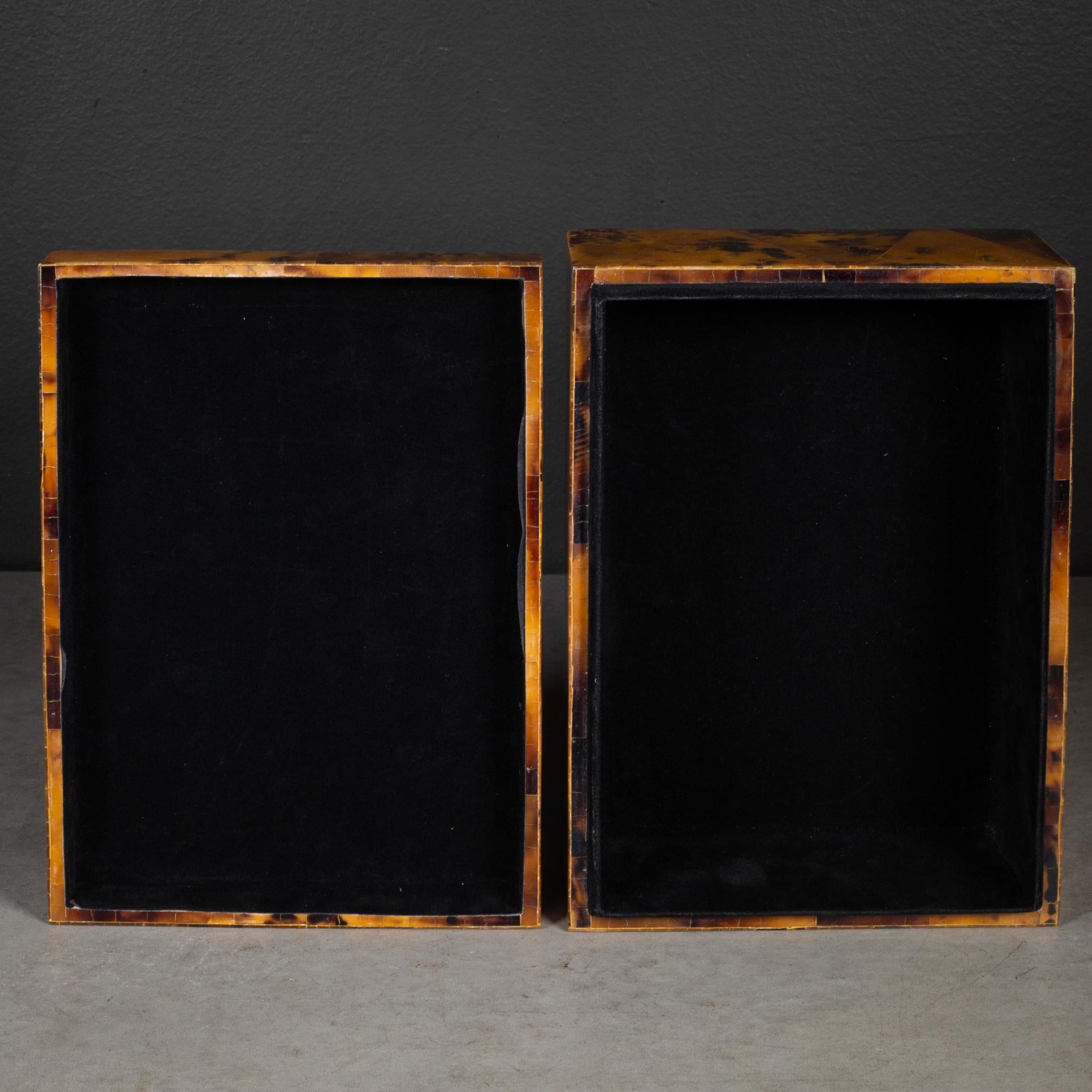 Wood Faux Tortoise Shell Decorative Box For Sale