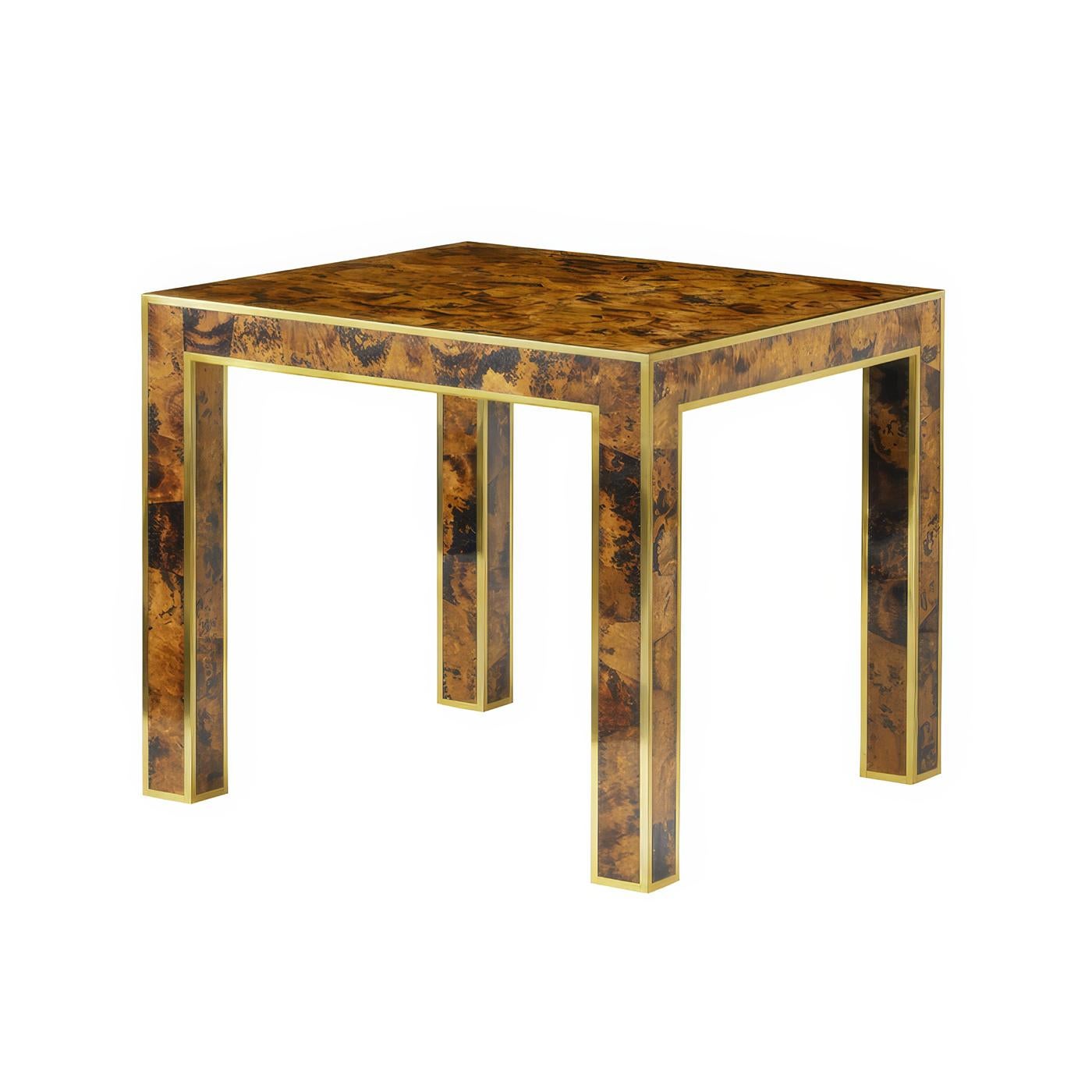 Mid-Century Modern Faux Tortoise Shell End Table For Sale