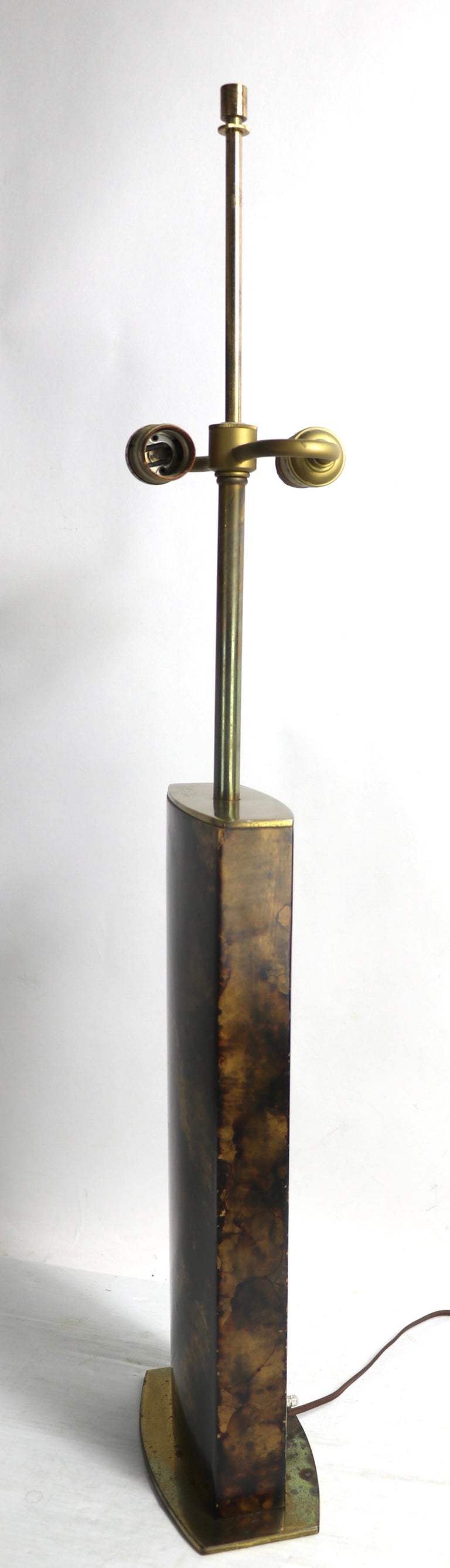 Faux Tortoise Shell Finish Table Lamp by Mutual Sunset Lamp Manufacturing Co. For Sale at