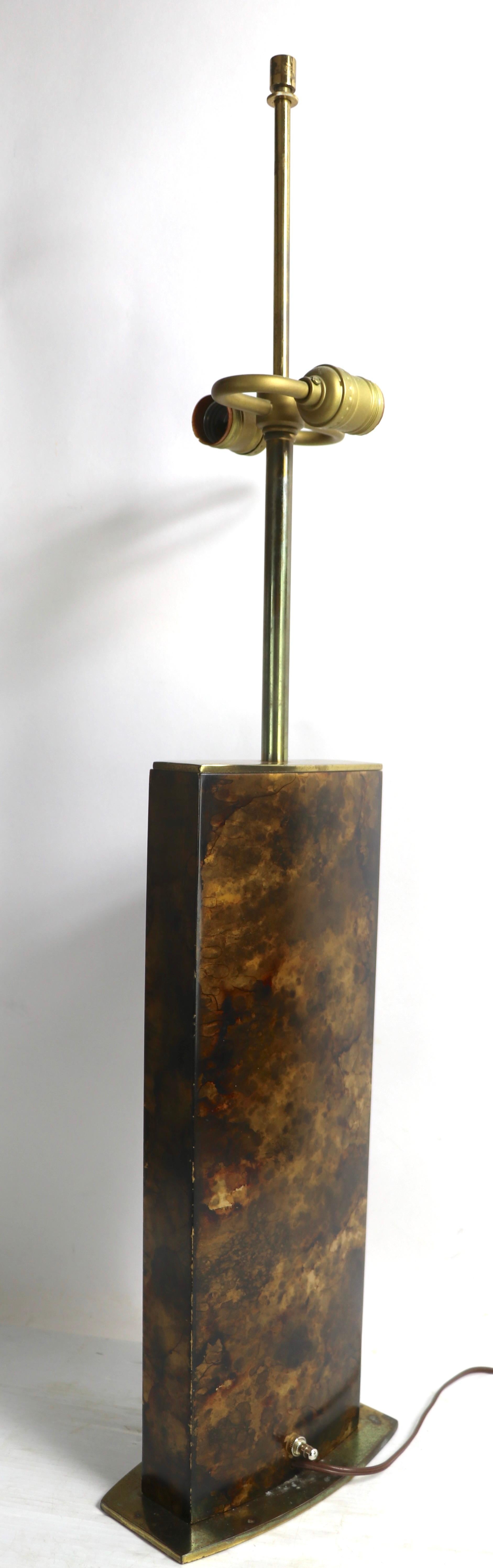 Faux Tortoise Shell Finish Table Lamp by Mutual Sunset Lamp Manufacturing Co. In Good Condition For Sale In New York, NY