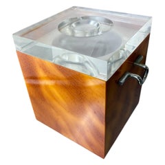 Faux Tortoise Shell Ice Bucket with tongs, Italy, 1970