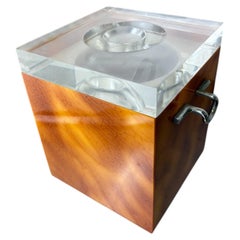 Faux Tortoise Shell Ice Bucket with tongs, Italy, 1970