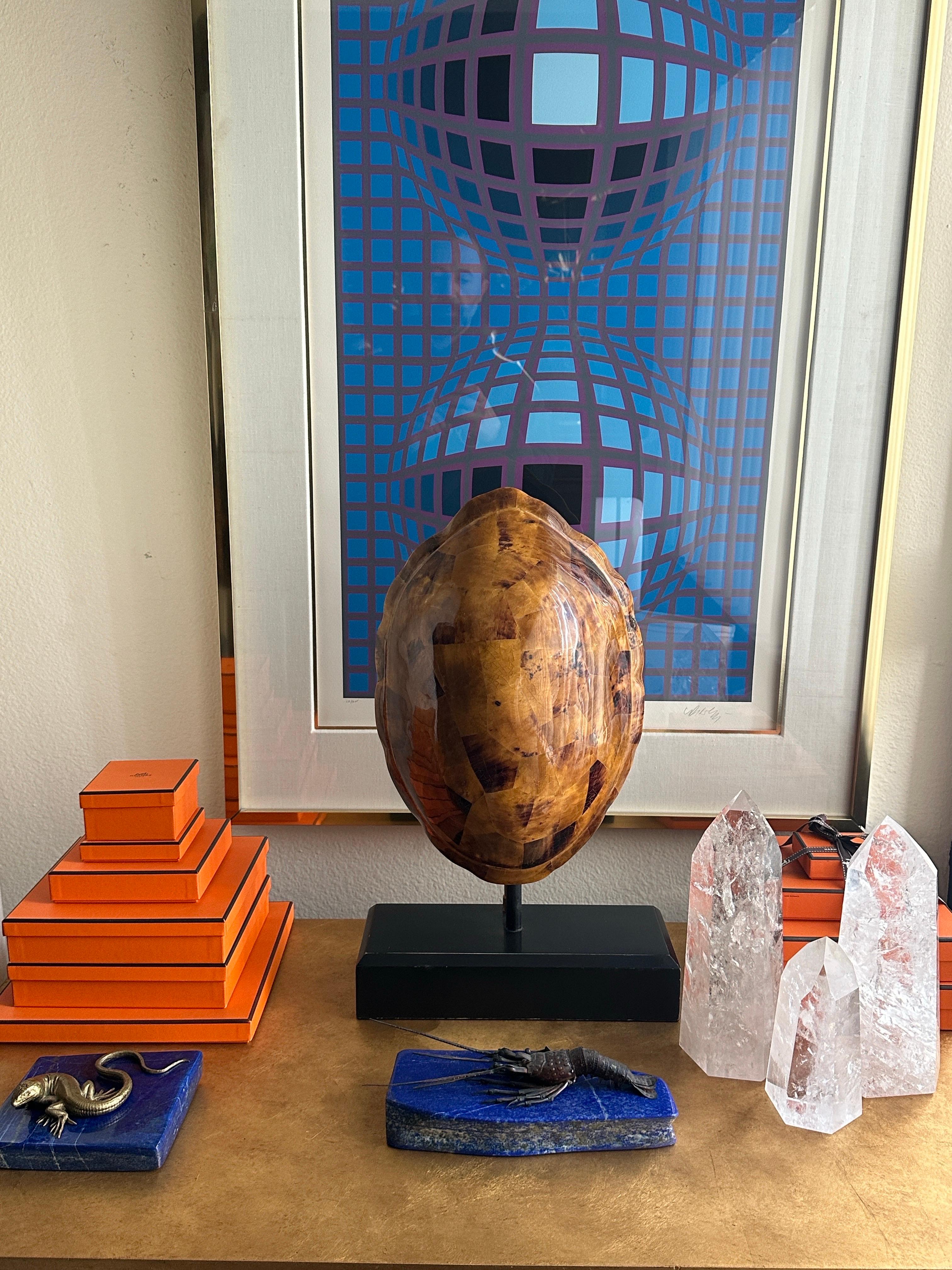 Hollywood Regency Faux Tortoise Shell Lamp