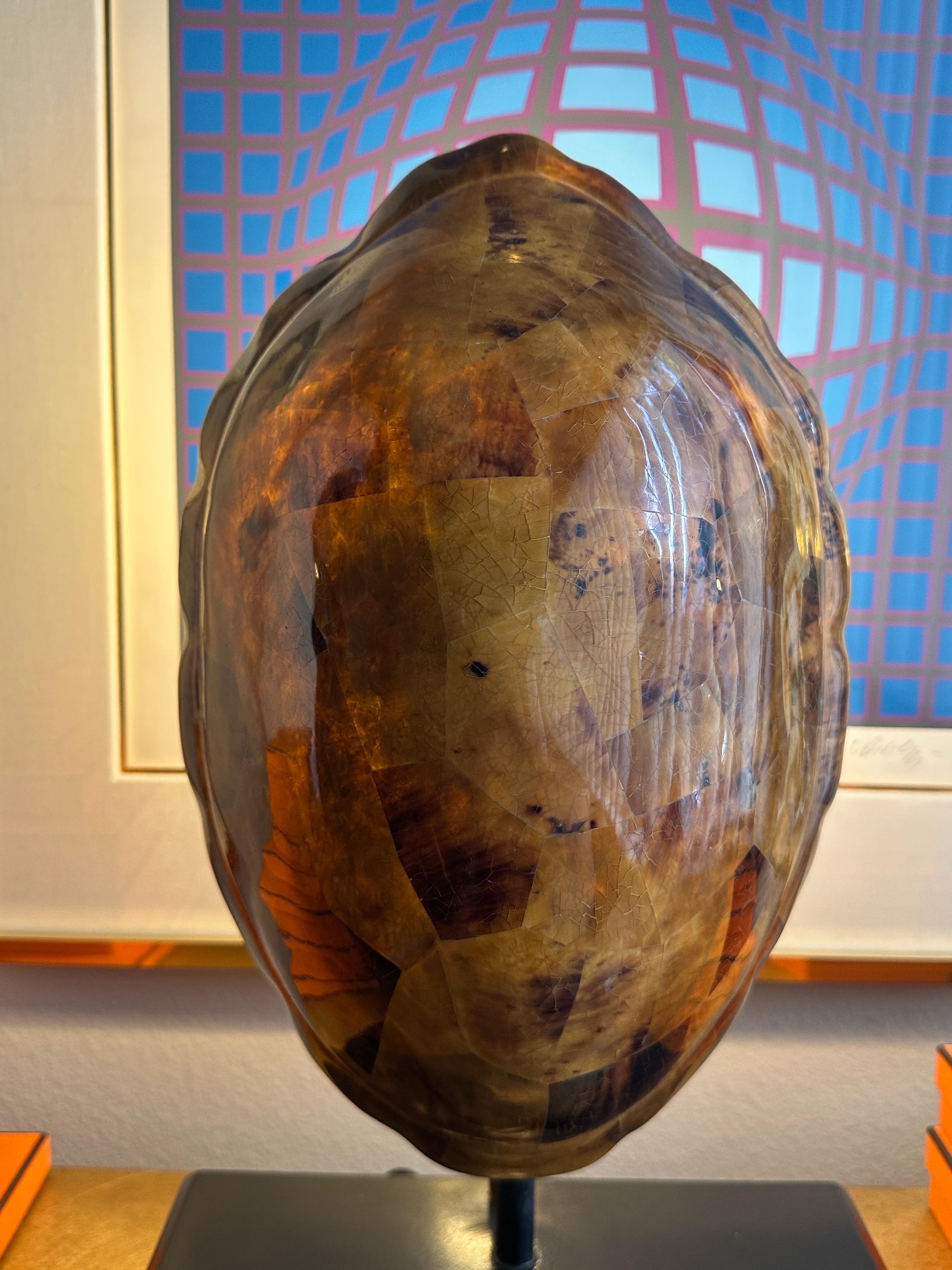 Late 20th Century Faux Tortoise Shell Lamp