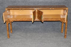 Faux Tortoise Shell Painted Sofa Console Table Manner of Maison Jansen