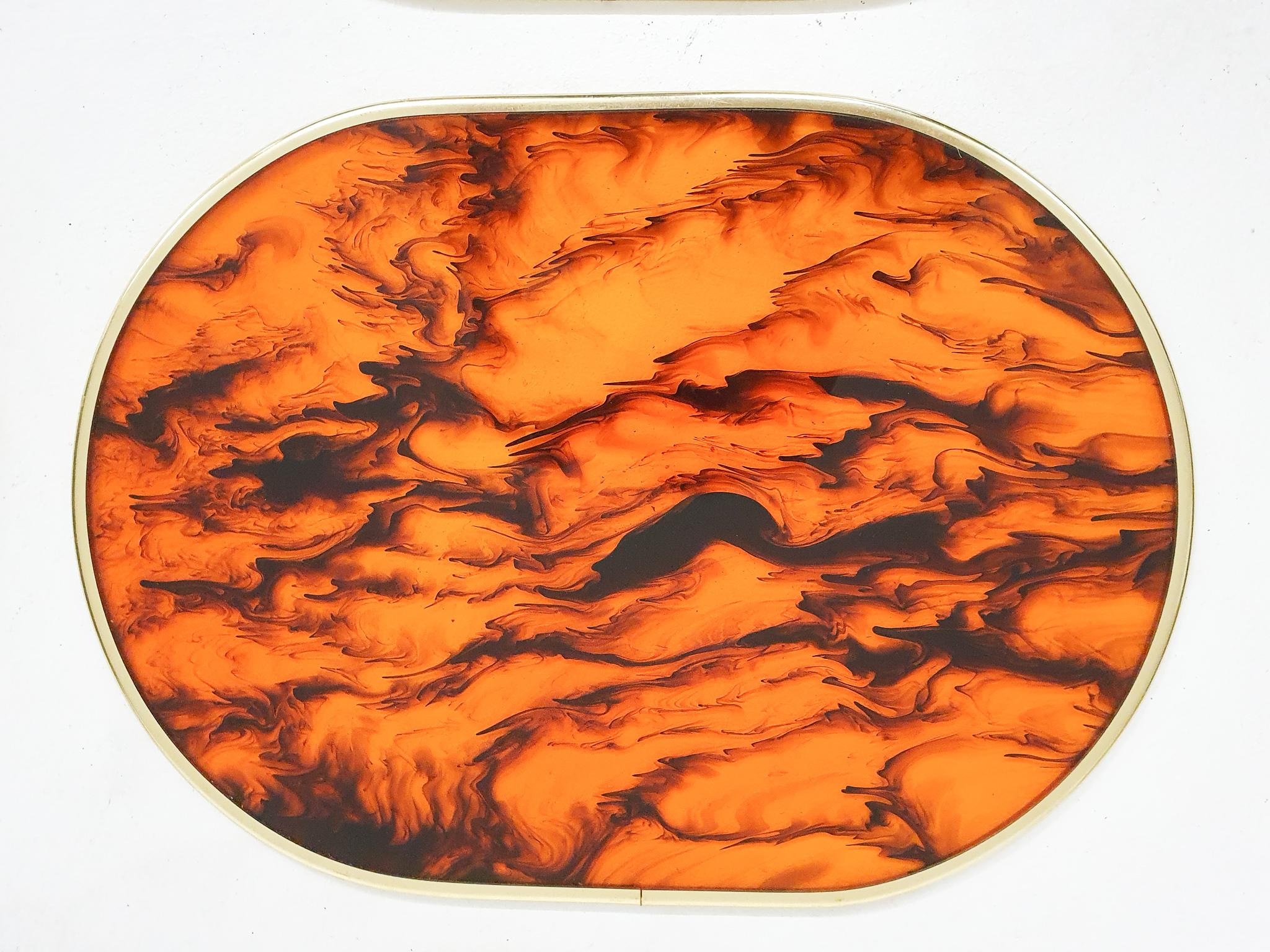 Faux tortoise shell placemats in the style of Dior or Rede Guzzini, Italy 1970's In Good Condition For Sale In Amsterdam, NL