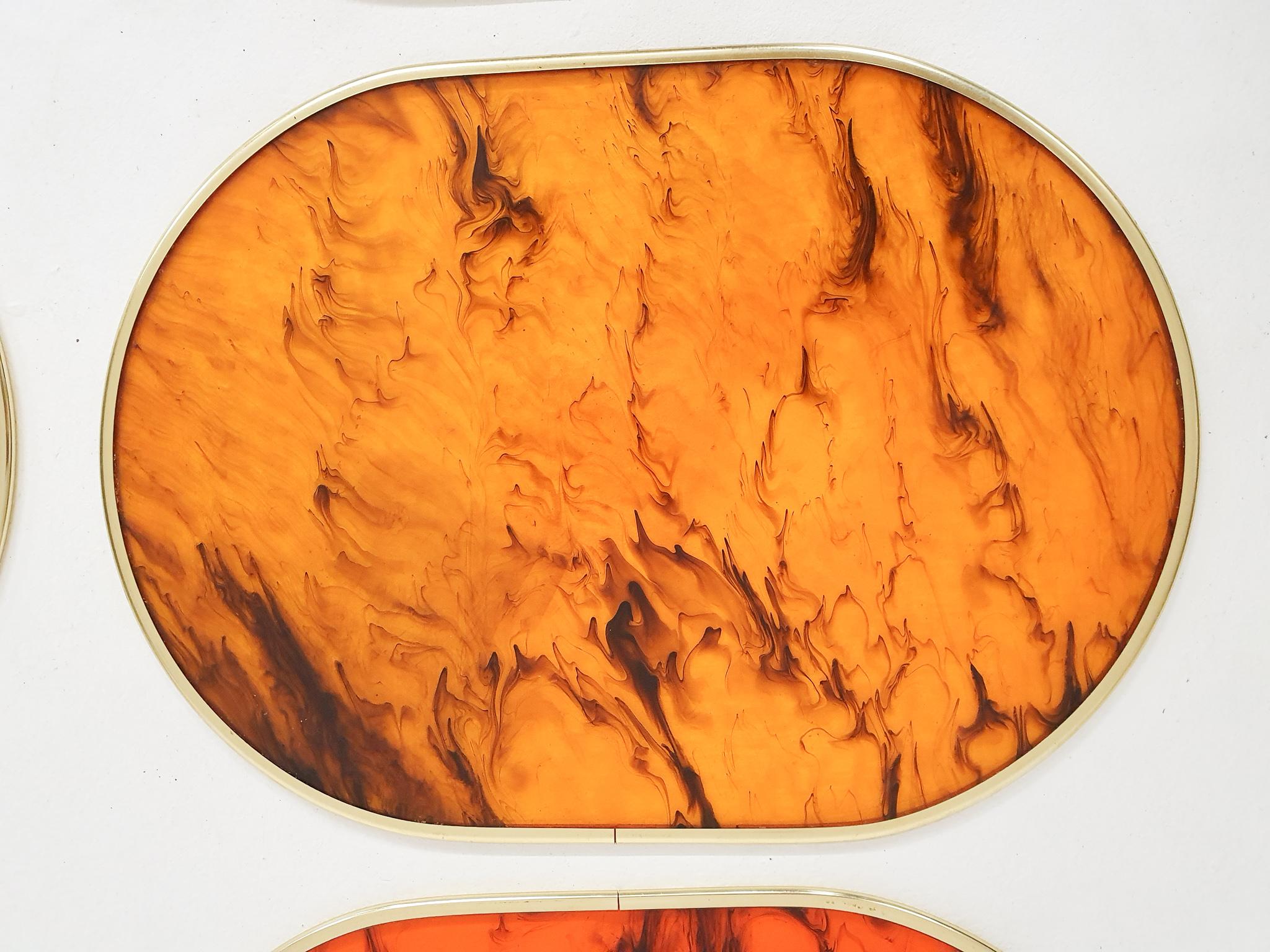 Late 20th Century Faux tortoise shell placemats in the style of Dior or Rede Guzzini, Italy 1970's For Sale