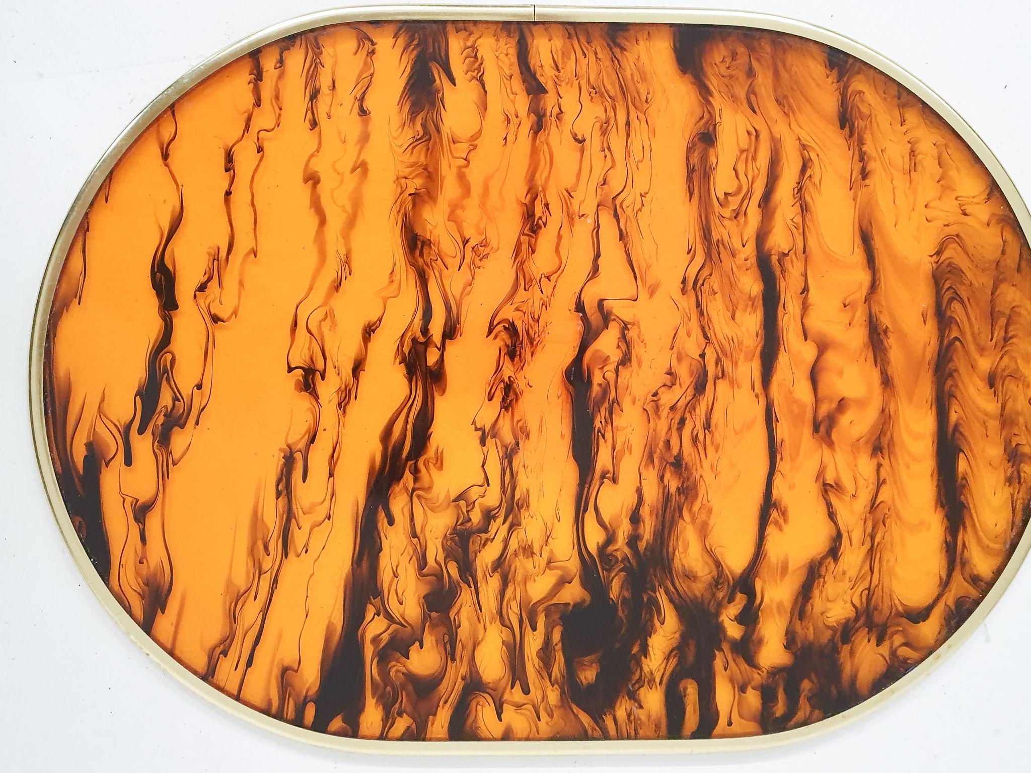 Faux tortoise shell placemats in the style of Dior or Rede Guzzini, Italy 1970's For Sale 2