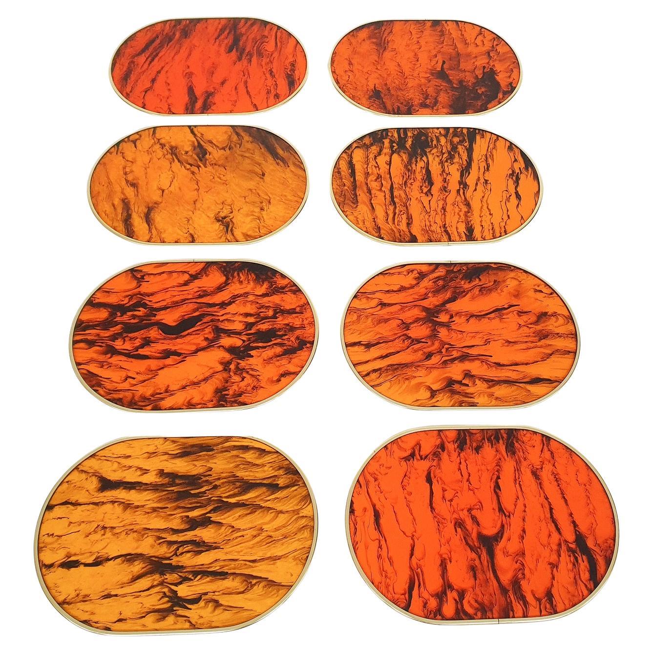 Faux tortoise shell placemats in the style of Dior or Rede Guzzini, Italy 1970's