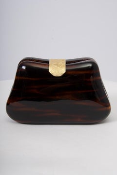 Faux Tortoise Shoulder Bag/Clutch, c.1980s