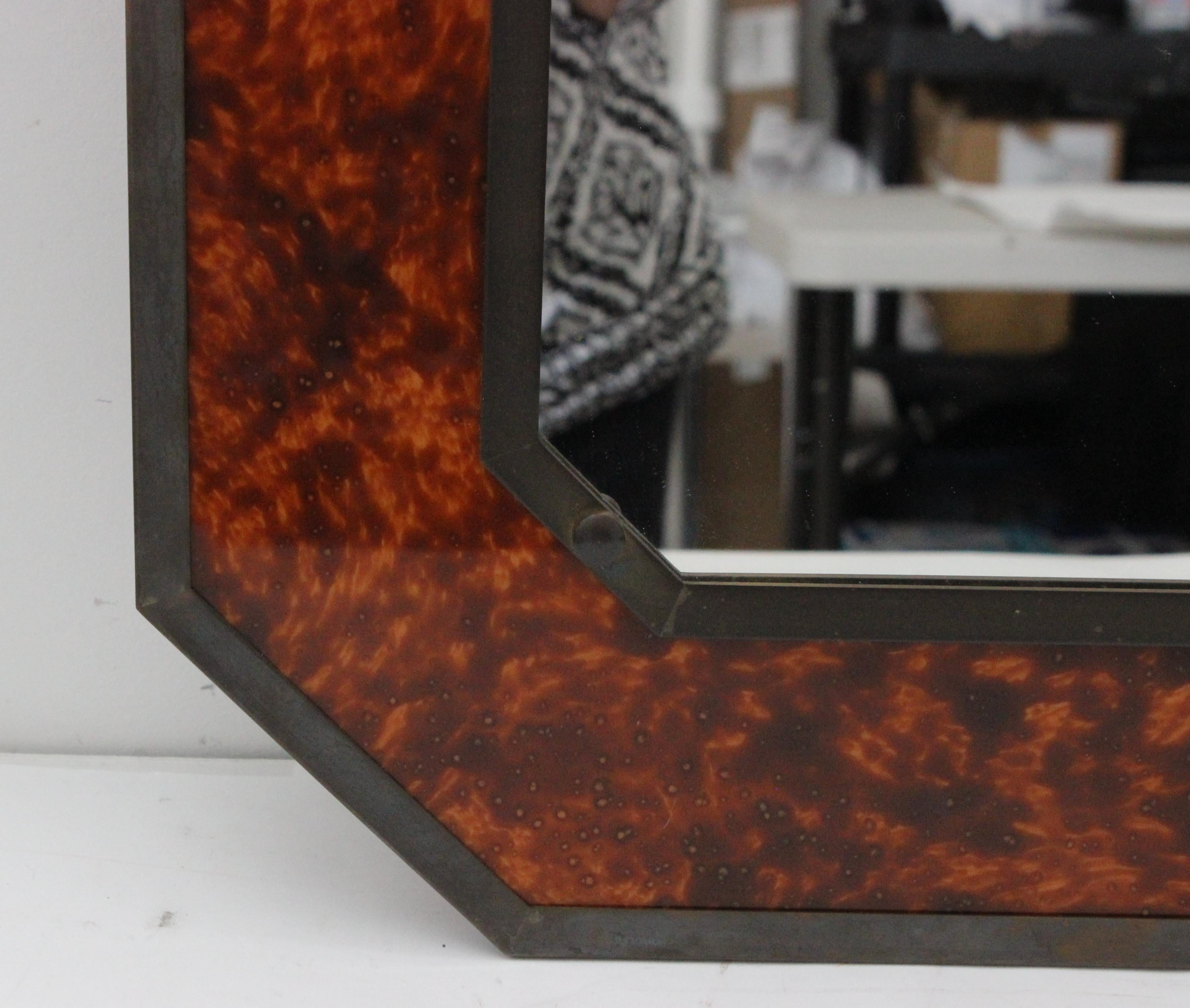 Faux Tortoiseshell and Bronze Mirror 4