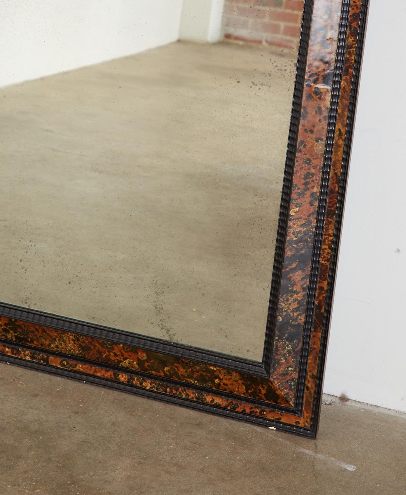 Faux Tortoiseshell and Ebony Dutch Baroque Style Mirror For Sale 1