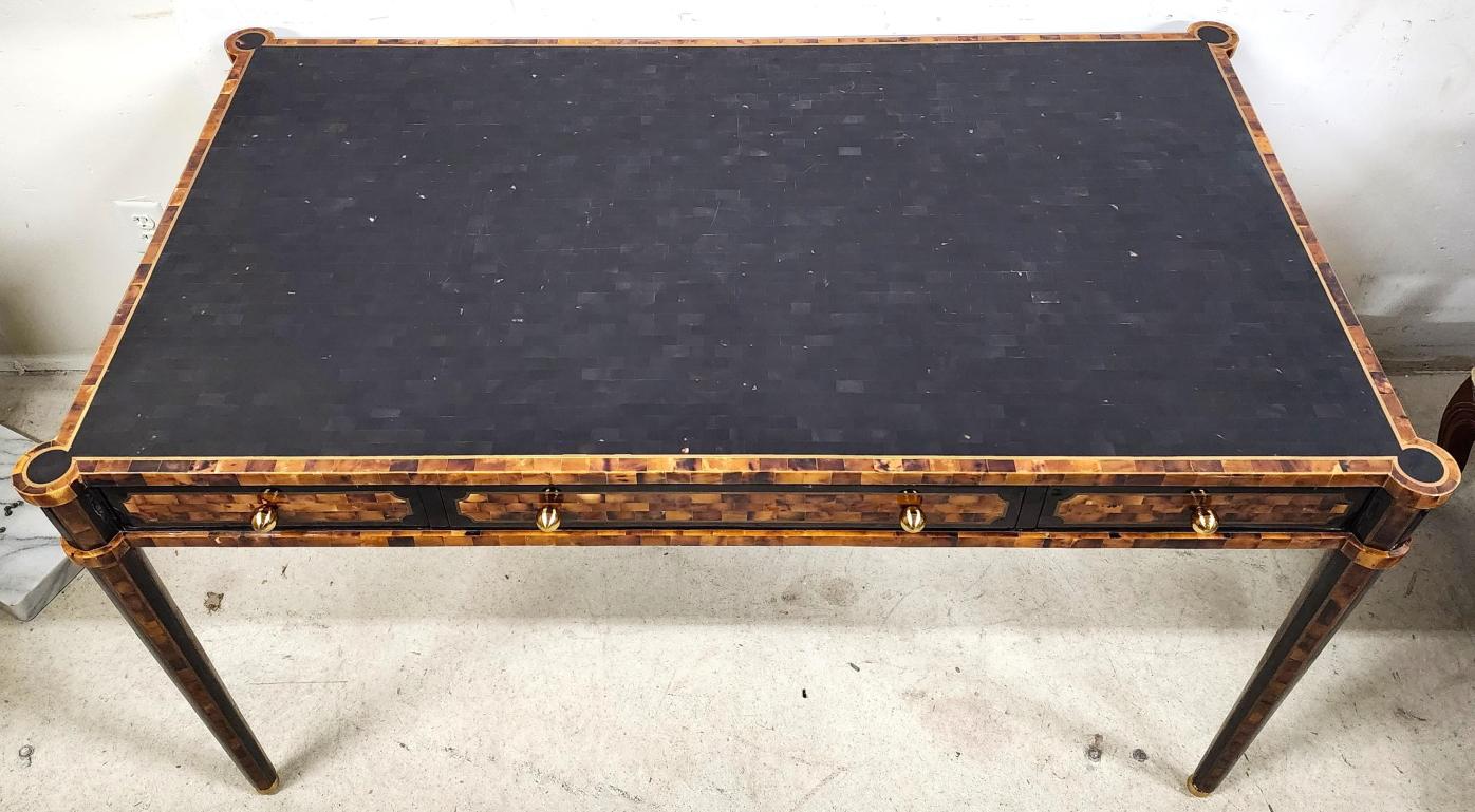 Late 20th Century Faux Tortoiseshell Partners Desk by Maitland-Smith  For Sale