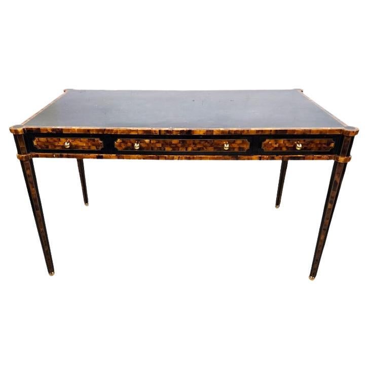 Faux Tortoiseshell Partners Desk by Maitland-Smith  For Sale