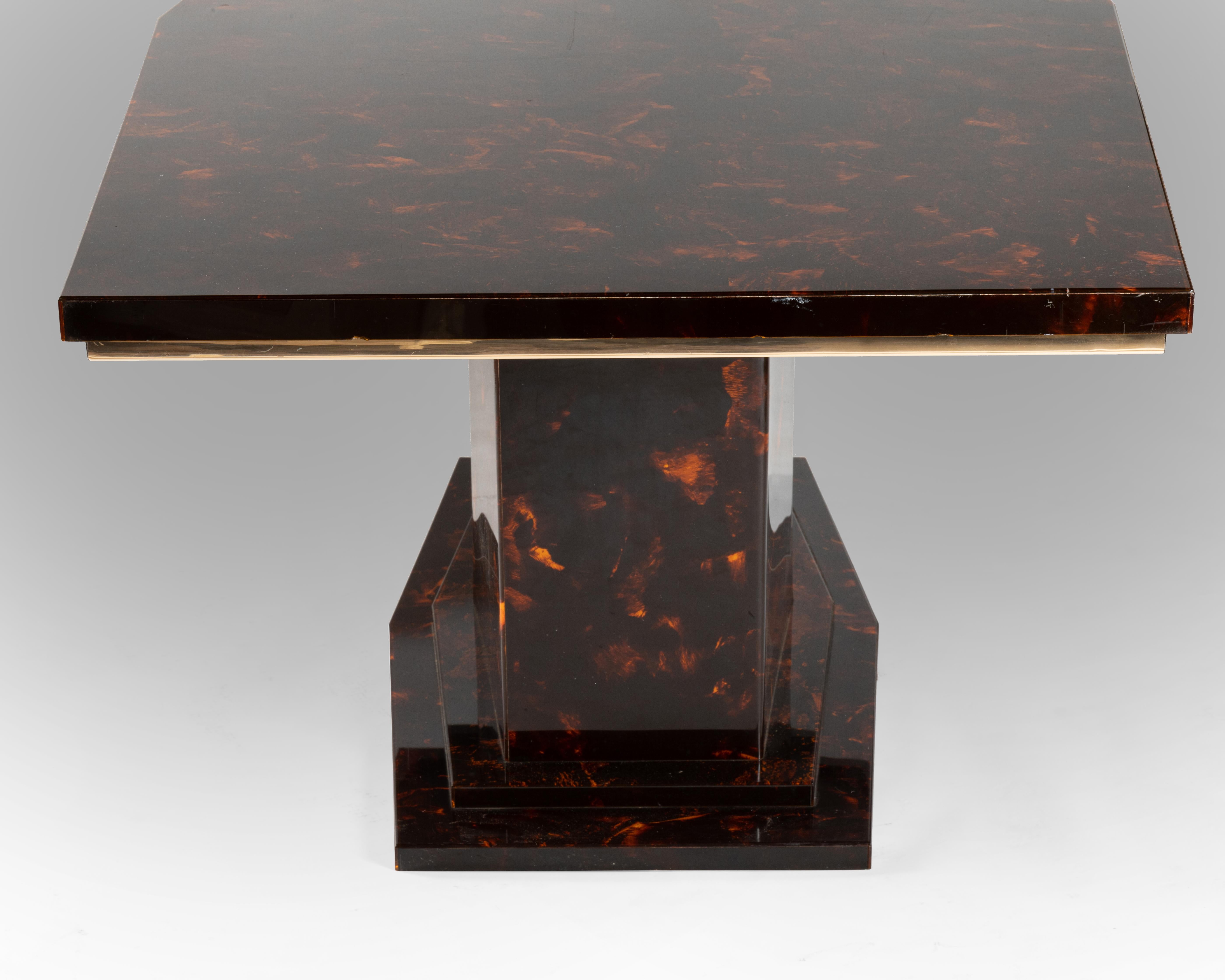 Faux Tortoiseshell Dining Table For Sale 4
