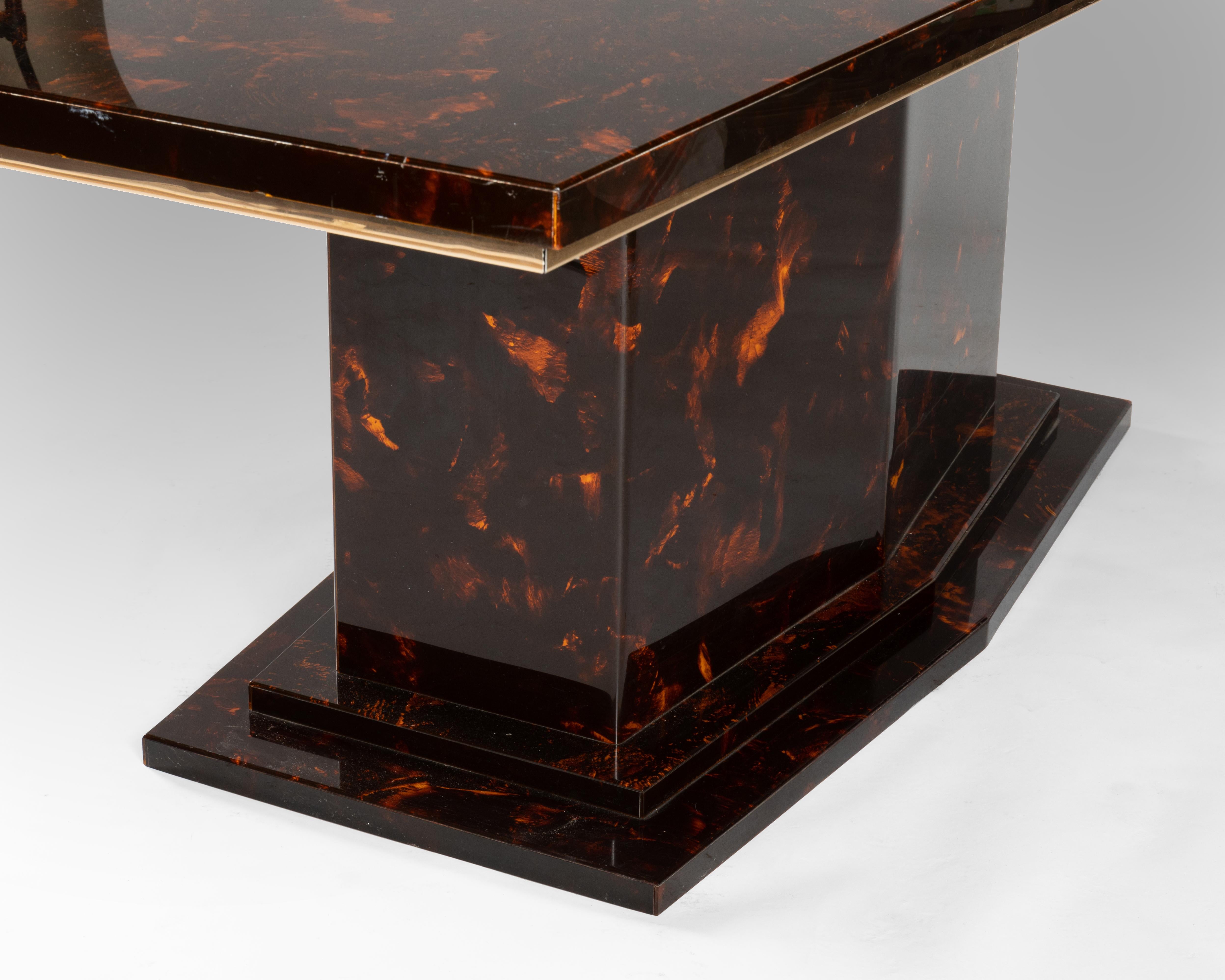 Faux Tortoiseshell Dining Table For Sale 5