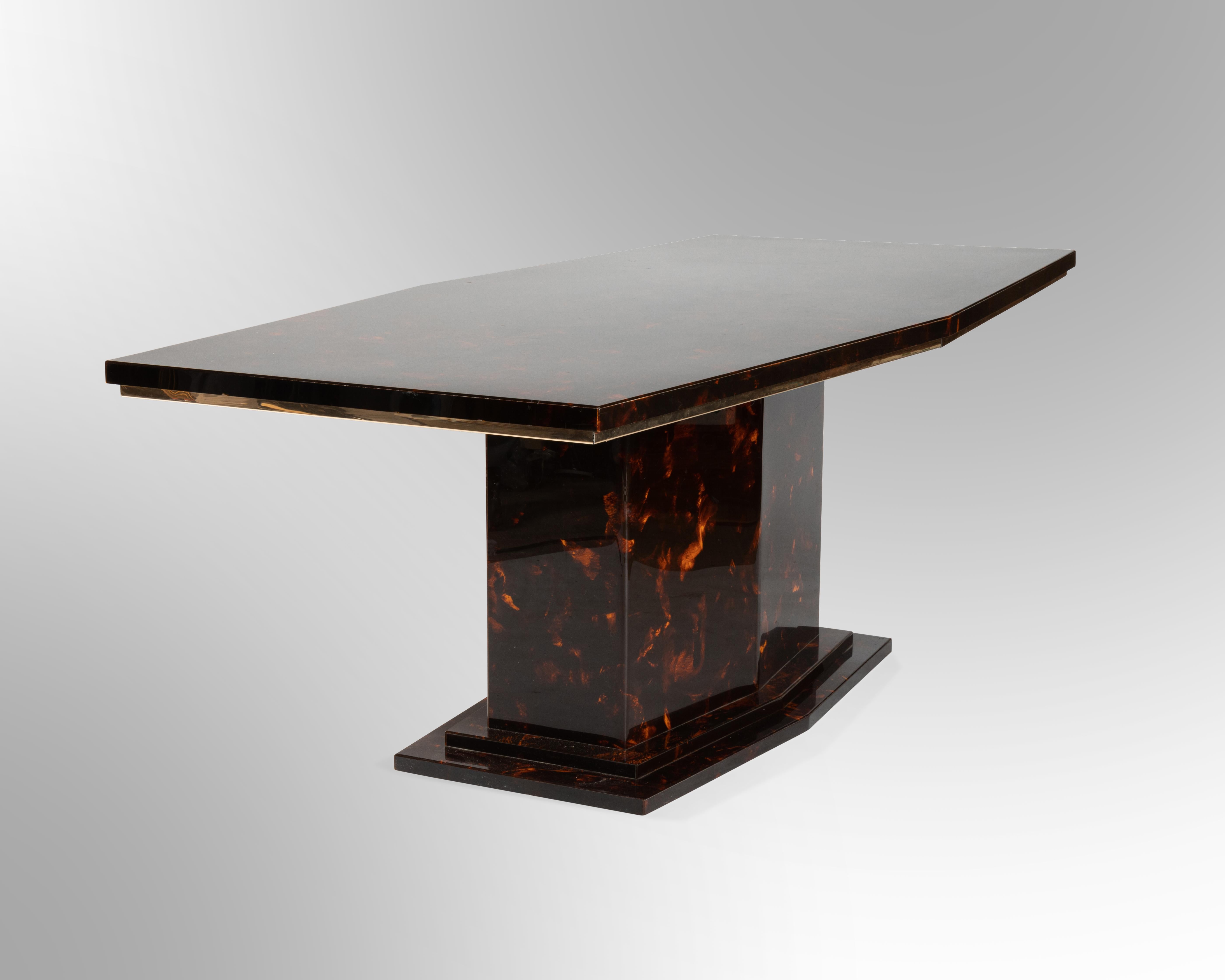 Faux Tortoiseshell Dining Table For Sale 8
