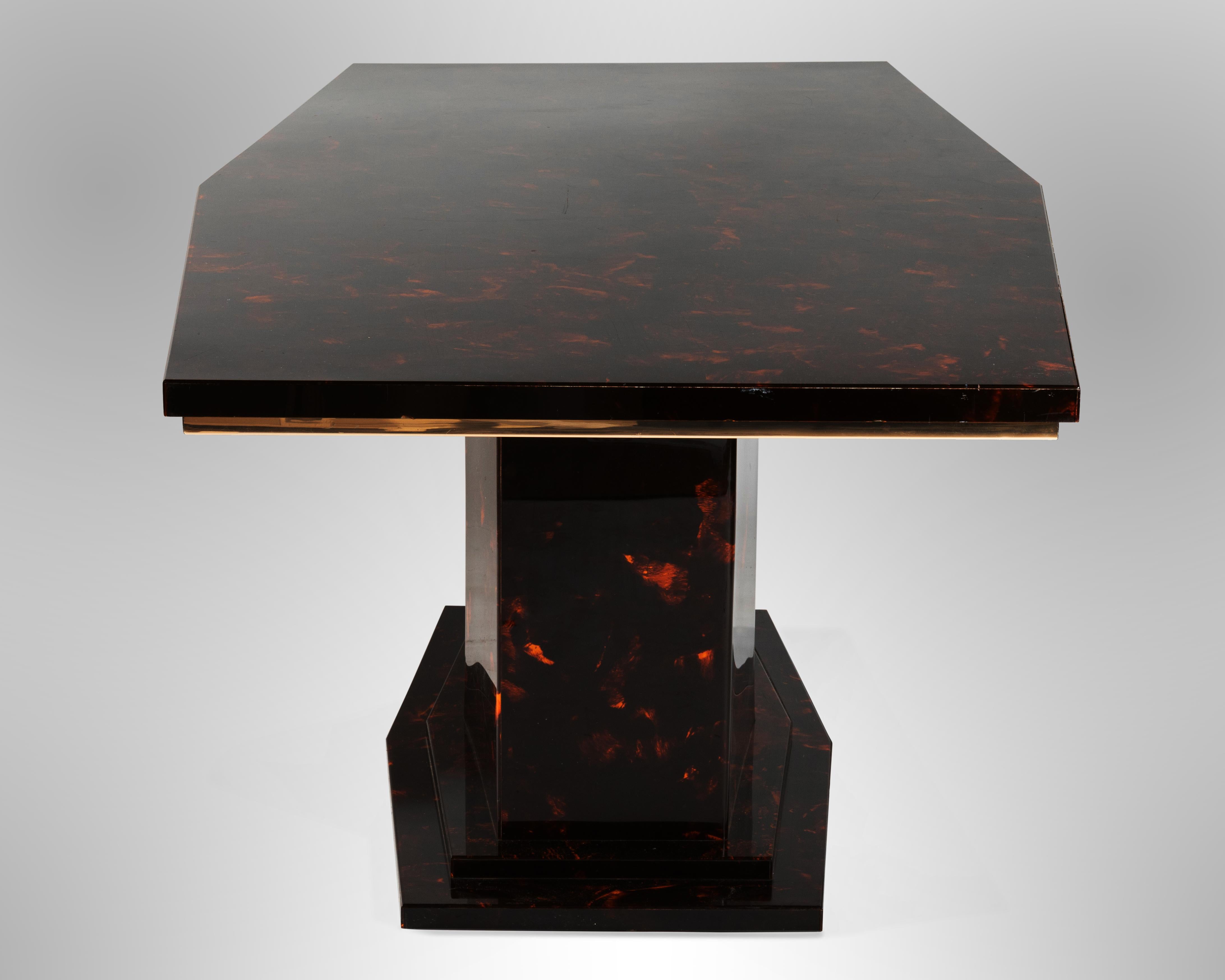 Faux Tortoiseshell Dining Table For Sale 3