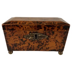 Faux Tortoiseshell Two Compartment Tea Caddy