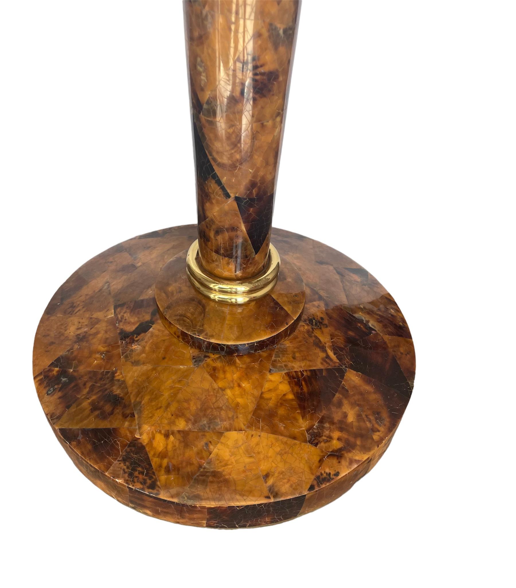 Faux Tourtouse Deco Floor Lamp In Good Condition In Jupiter, FL