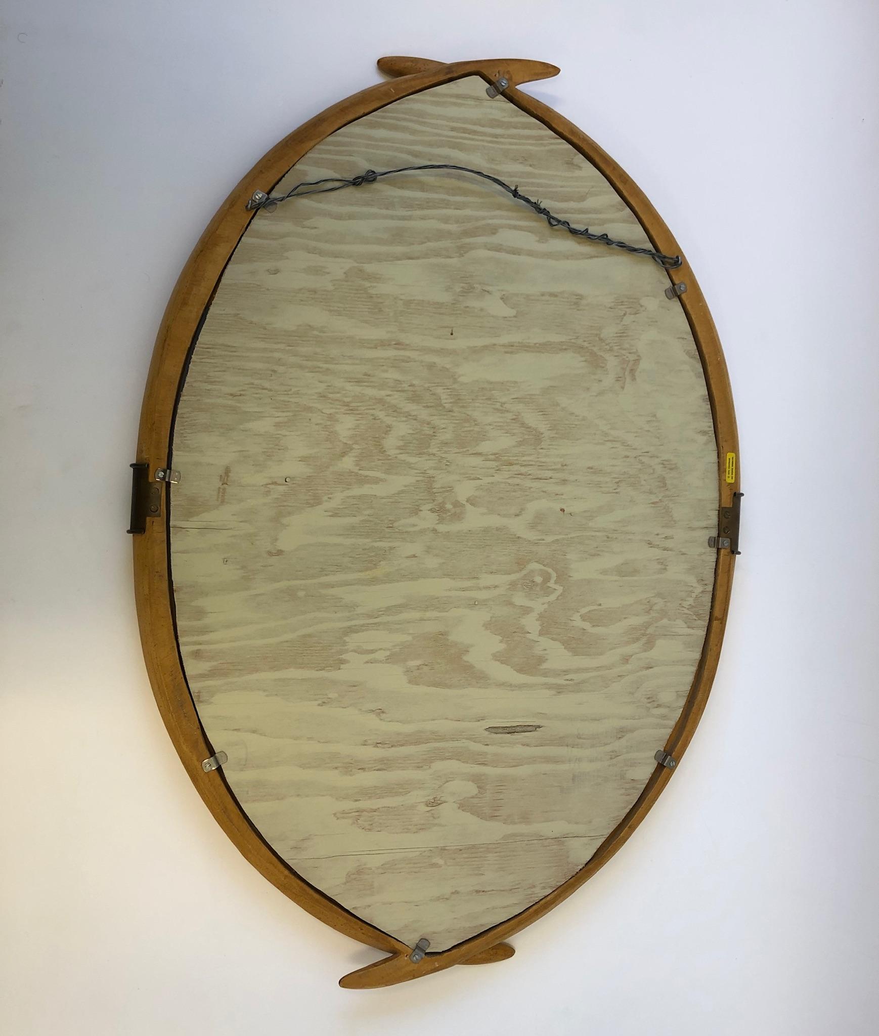 Late 20th Century Faux Tusk and Brass Mirror by Chapman