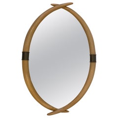 Miroir en laiton et faux brosme par Chapman