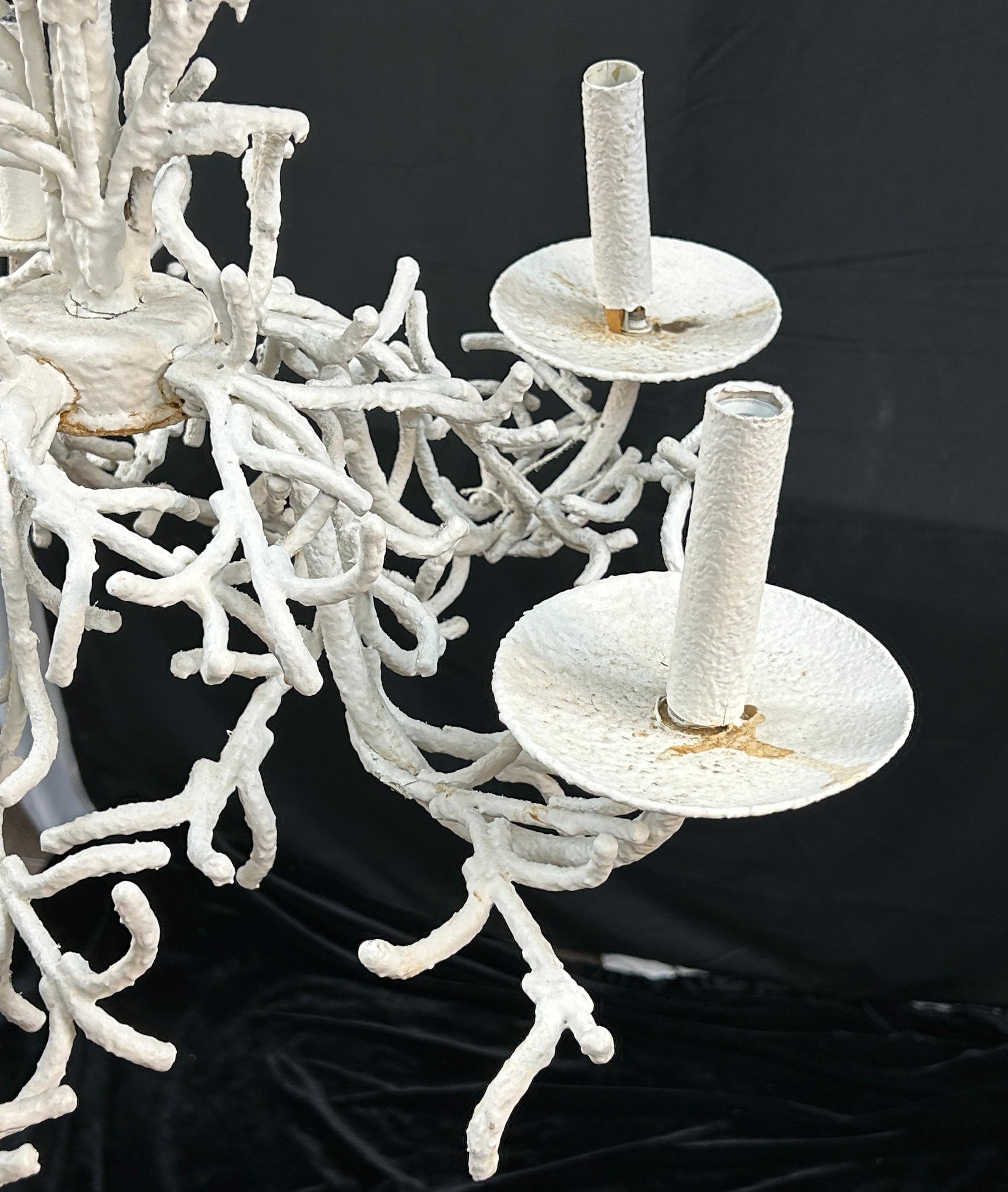Italian Faux White Coral Chandelier