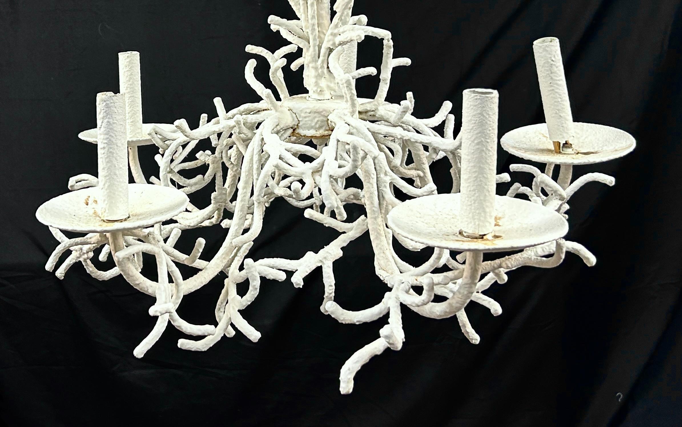 20th Century Faux White Coral Chandelier