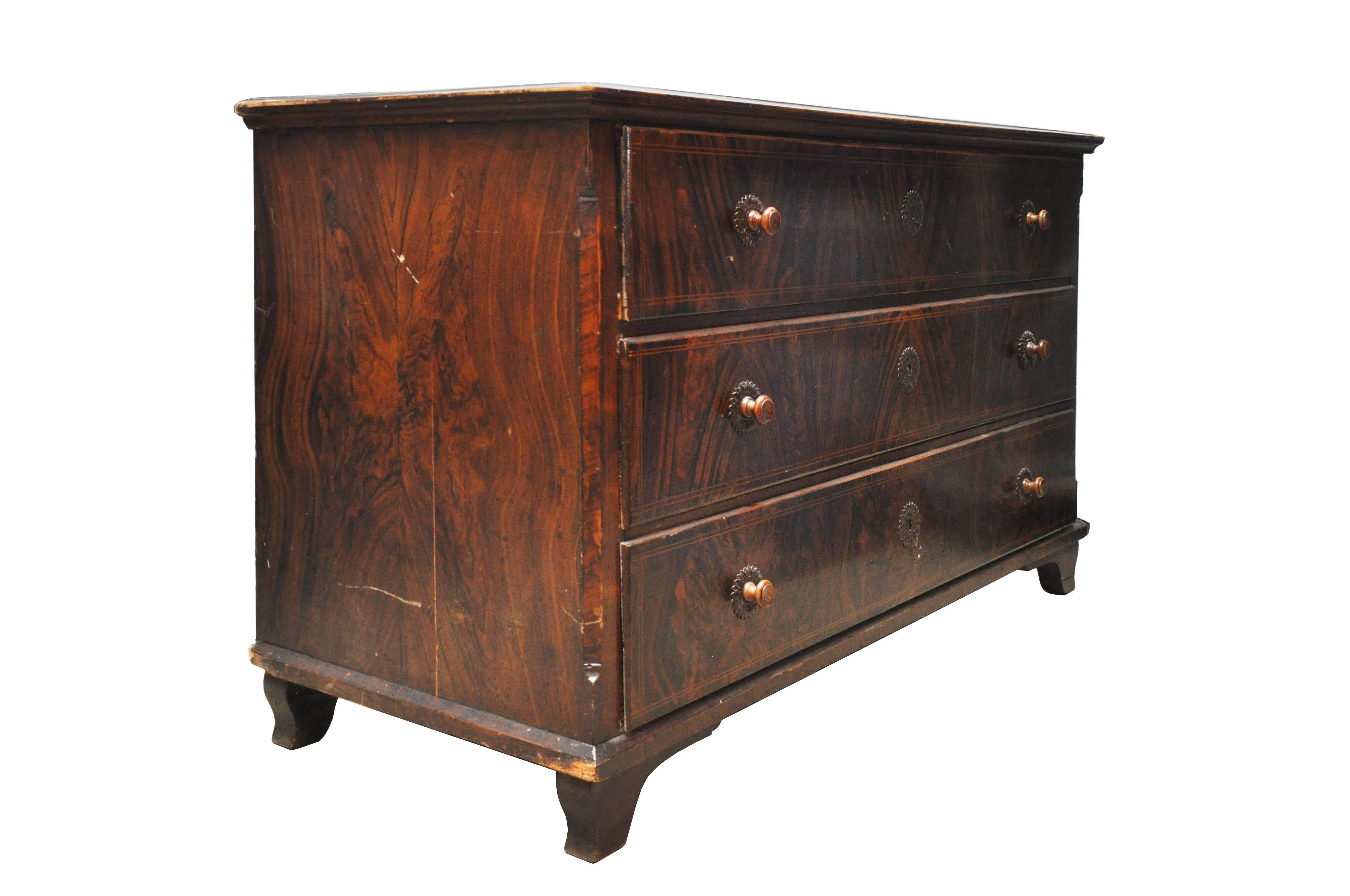 Painted Faux Wood Grained Large Chest of Drawers For Sale