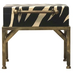 Faux Zebra Box Table mit Messingständer von Hart Associates:: 1980er Jahre