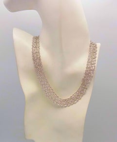 Favero Five-Row Diamond Necklace in 18 Karat White Gold