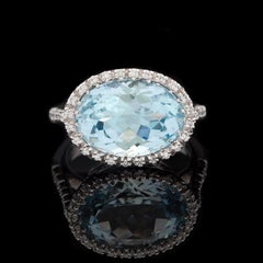 Favero Aquamarine and Diamond Ring