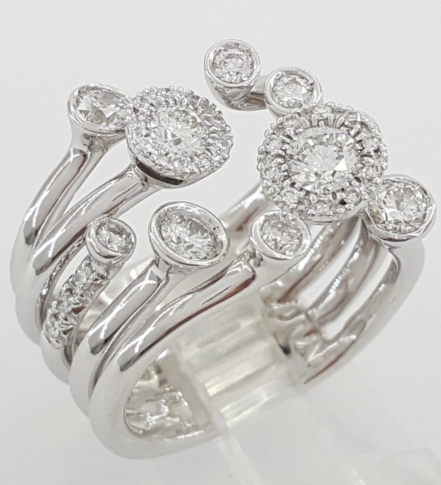 Favero Calla Collection Diamond Halo Statement Ring  1.8ct im Angebot 1