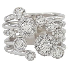 Favero Calla Collection Halo de diamants Bague de déclaration  1.8ct