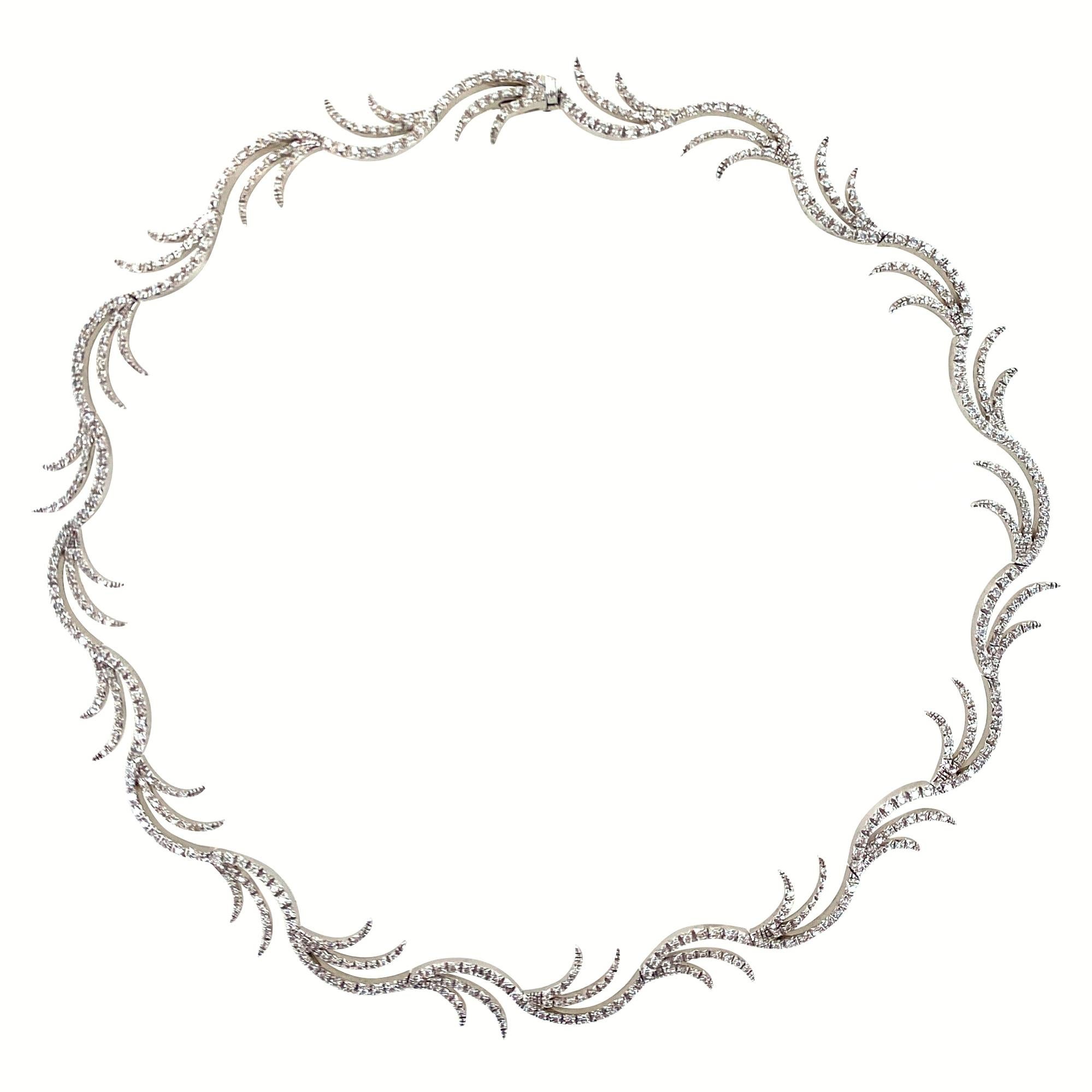 Favero Diamond 18 Karat White Gold Collar Necklace