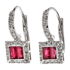 Favero Diamond and Ruby Drop Earrings