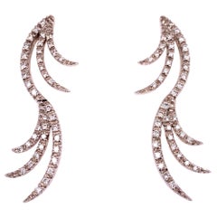 Favero Diamond Drop 18 Karat White Gold Earrings