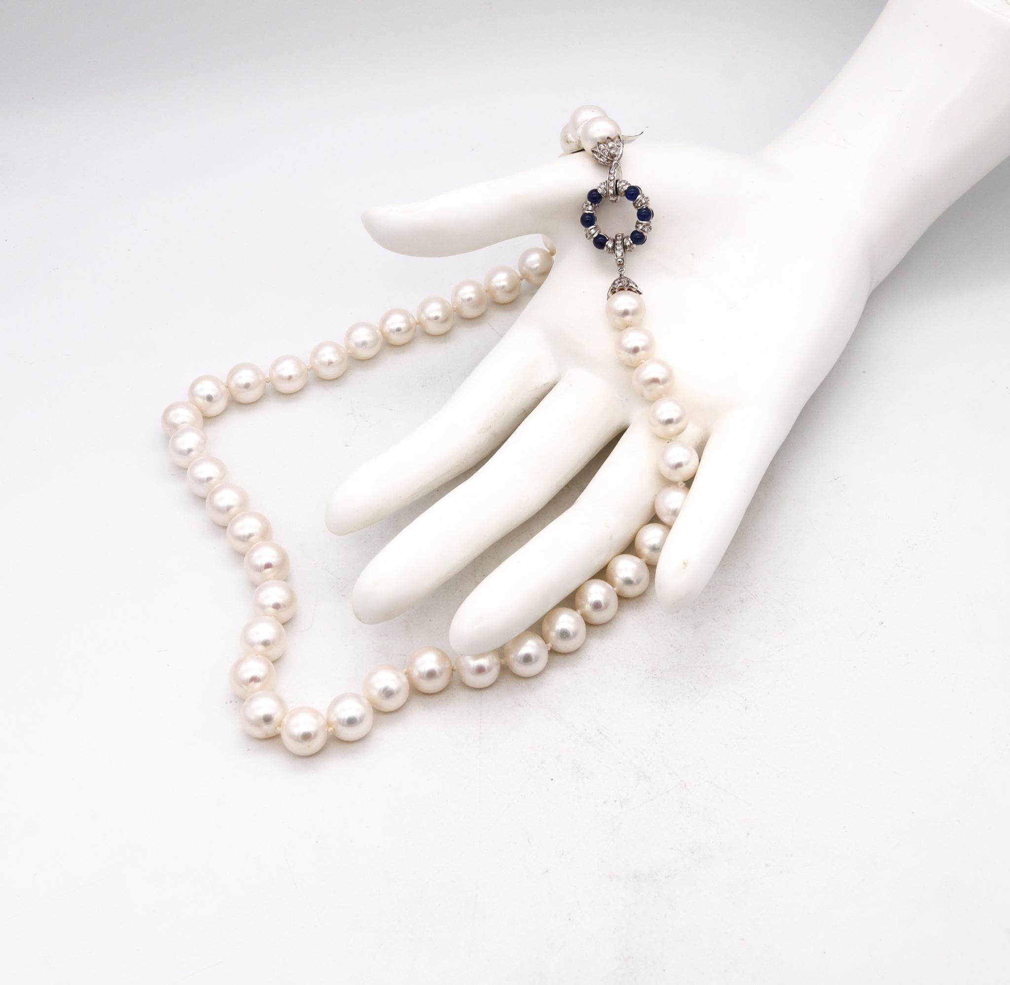 yygem 2 rows white pearl rosary chain