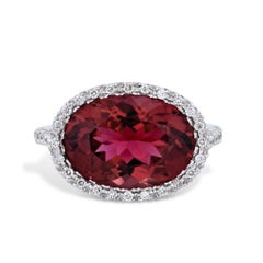 Favero Pink Tourmaline Diamond Estate Ring