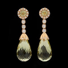 Favero Boucles d'oreilles en quartz et diamant 18Kt