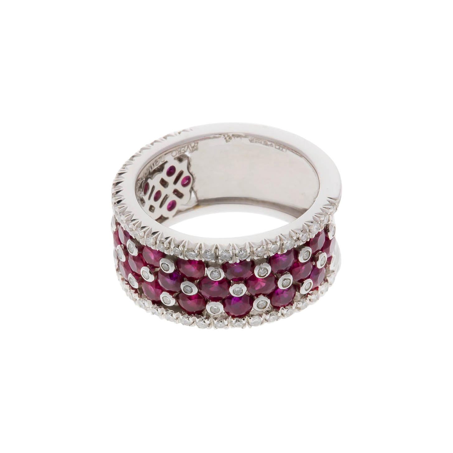 Favero Ruby and Diamond Ring For Sale