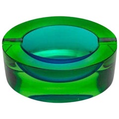 Favio Poli Murano Uranium Glass Oval Ash Receptical