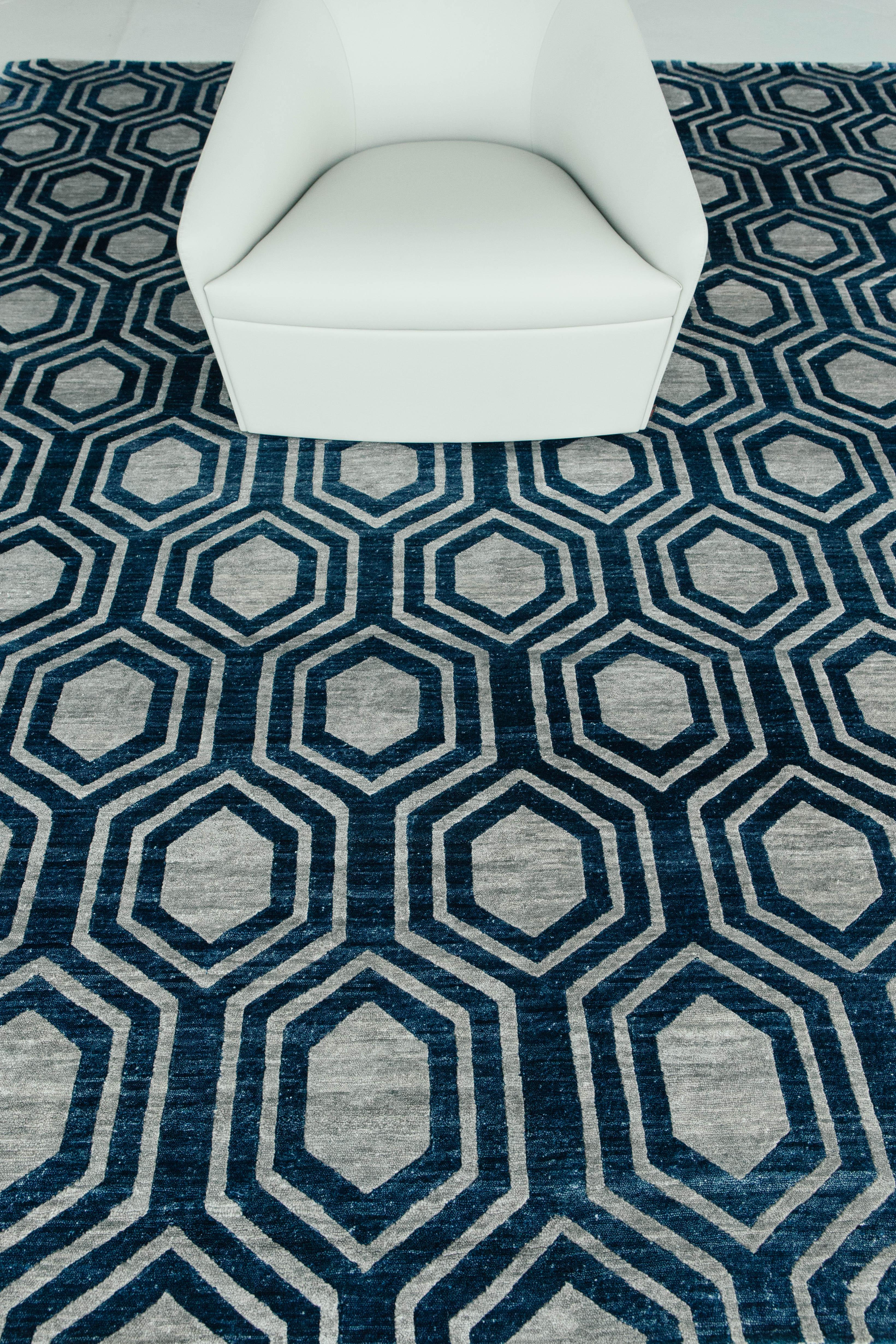 Favo-Teppich Modernes Design aus Bambus und Seide im Angebot 11