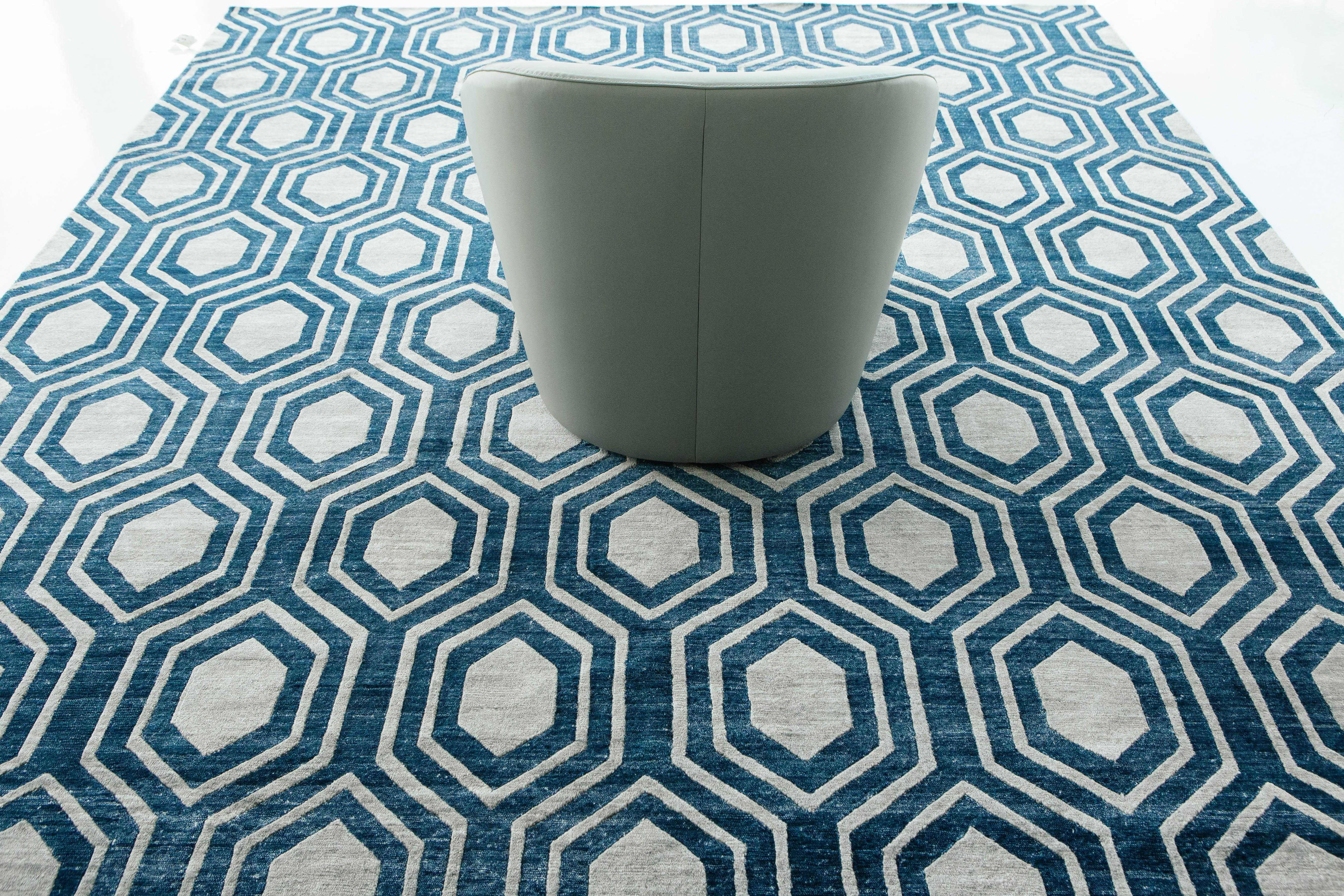 Favo-Teppich Modernes Design aus Bambus und Seide im Angebot 2