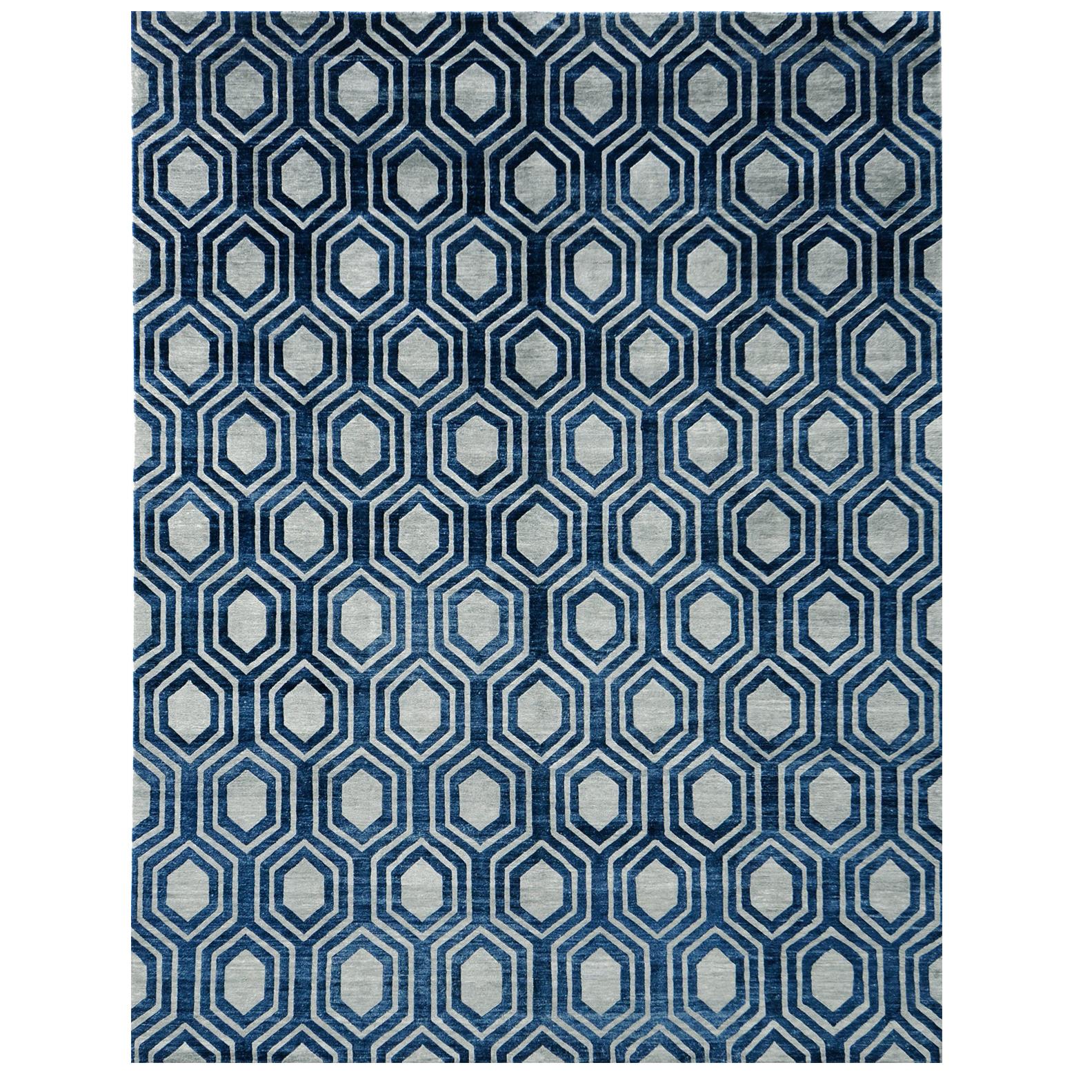 Tapis Favo design moderne en soie de bambou