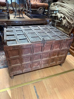 Fabulous antique Italian trunk in early 19th century brutalist style