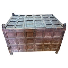 Fabulous antique Italian trunk in early 19th century brutalist style
