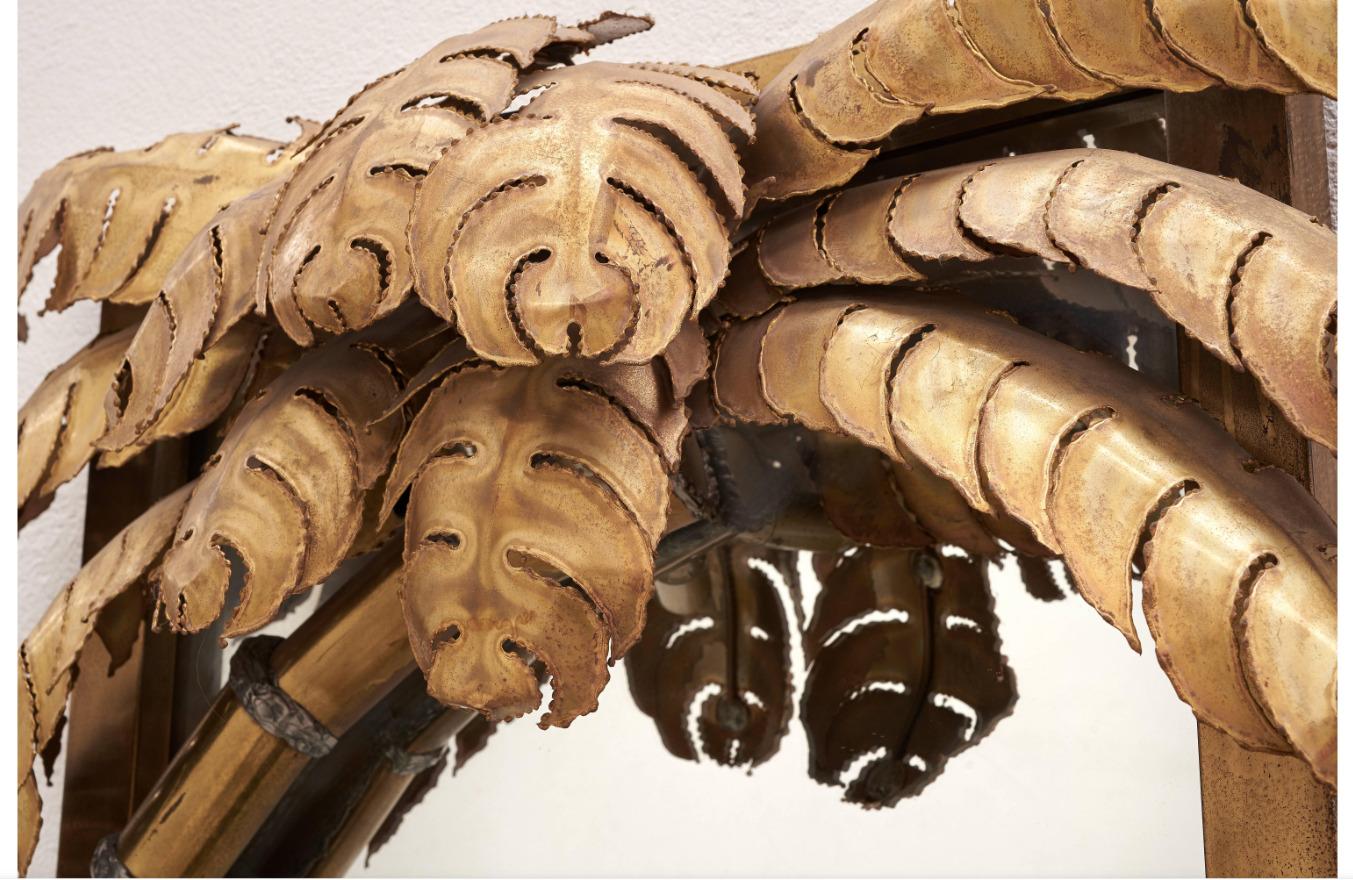 Fabulous exclusive piece of illuminated palm tree mirror by Maison Jansen  - Private collection Domenico Rugiano